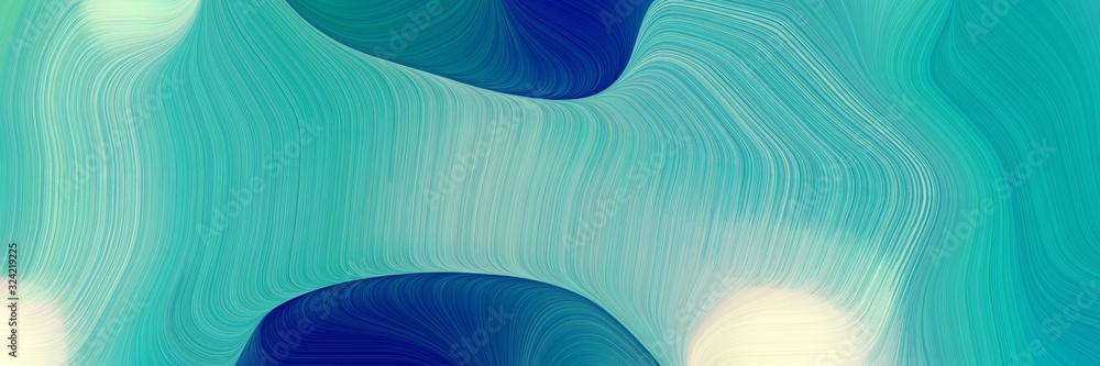 Poster artistic banner design with medium turquoise, light sea green and light gray colors. dynamic curved 