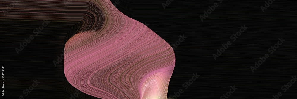 Aufkleber artistic banner with antique fuchsia, black and old mauve colors. dynamic curved lines with fluid flowing waves and curves