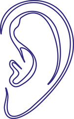 Ear icon with shadow