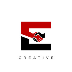 e handshake abstract business logo