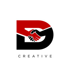 d handshake logo design vector icon