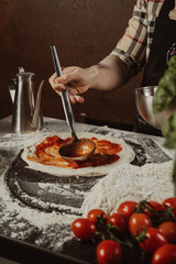 Italian pizza preparation