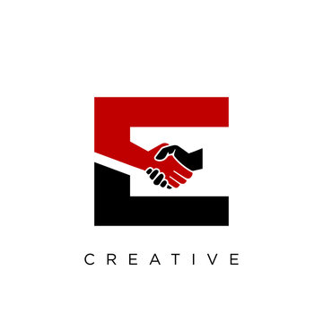 e handshake abstract business logo