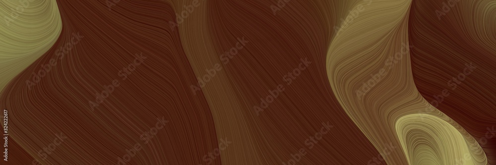 Poster colorful banner with dark red, pastel brown and dark olive green colors. dynamic curved lines with f