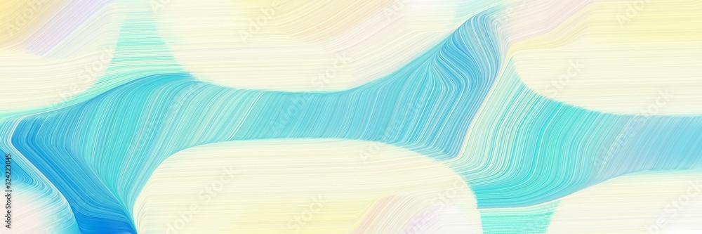 Poster dynamic banner design with beige, sky blue and medium turquoise colors. dynamic curved lines with fl