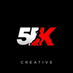 5k run logo design vector icon