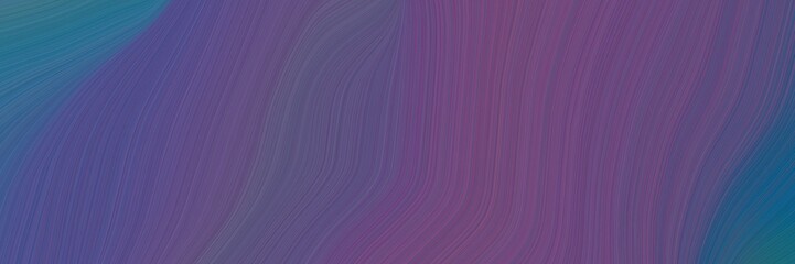 dynamic designed horizontal banner with dark slate blue, teal blue and antique fuchsia colors. dynamic curved lines with fluid flowing waves and curves