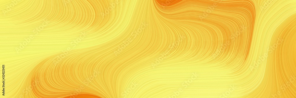 Aufkleber surreal horizontal banner with pastel orange, khaki and dark orange colors. dynamic curved lines wit