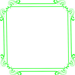 Green border frame vector vintage