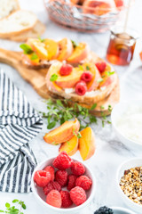 Peach ricotta toast