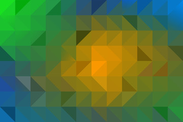 Blue yellow green vector triangle background. Colourful illustration in gradient style.