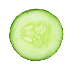 Fresh slice cucumber on white background.