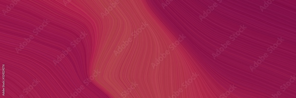 Poster dynamic designed horizontal header with dark moderate pink, moderate red and dark pink colors. dynamic curved lines with fluid flowing waves and curves