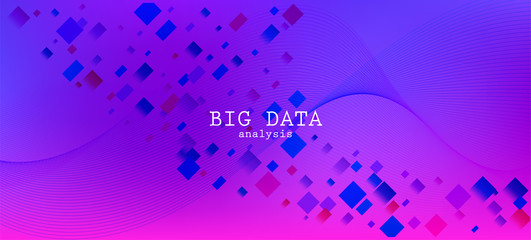 Falling Particles Distressed Purple Vector. Colorful Geometric 