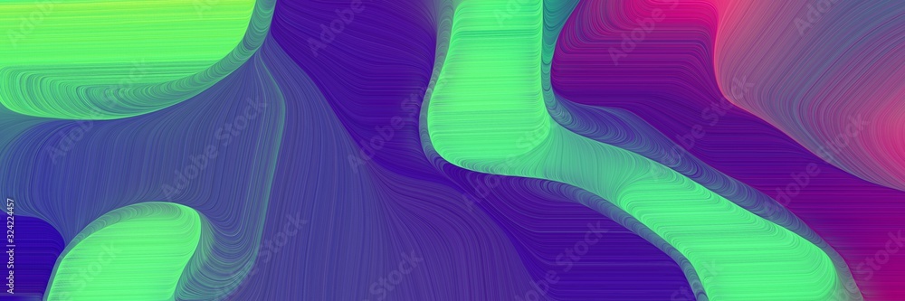 Poster decorative header design with dark slate blue, pastel green and antique fuchsia colors. dynamic curv