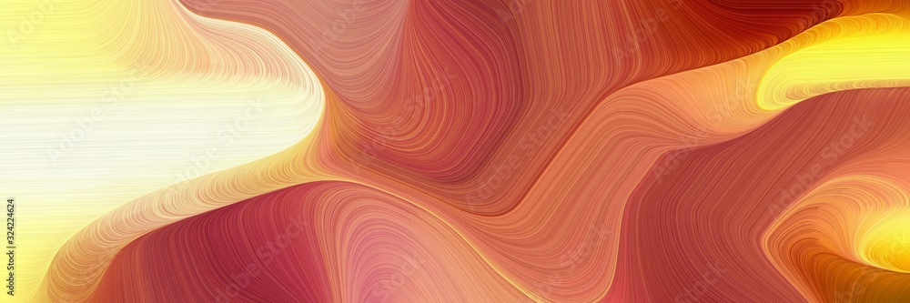 Poster dynamic designed horizontal header with moderate red, pale golden rod and sandy brown colors. dynamic curved lines with fluid flowing waves and curves