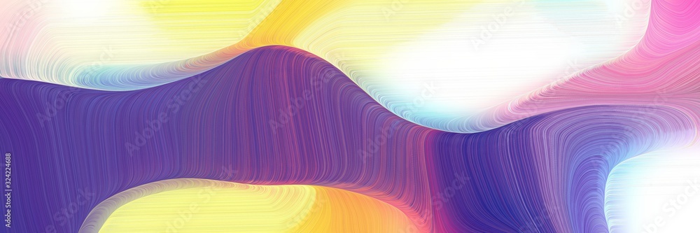 Poster surreal designed horizontal banner with antique white, dark slate blue and medium purple colors. dyn