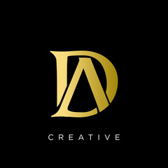 da luxury logo design vector icon - obrazy, fototapety, plakaty