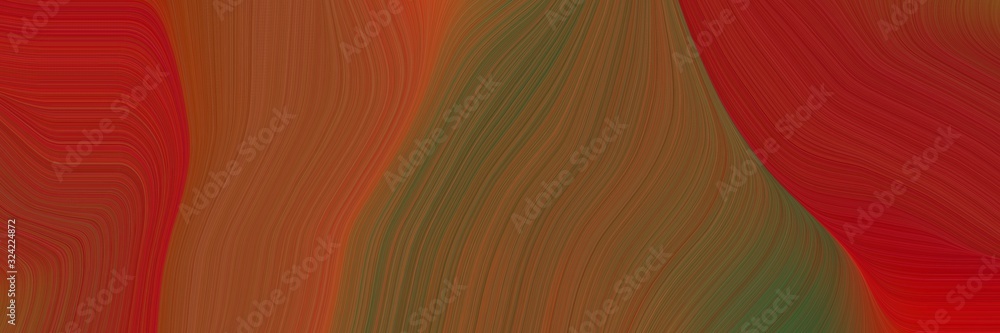Aufkleber surreal header design with saddle brown, dark olive green and firebrick colors. dynamic curved lines with fluid flowing waves and curves