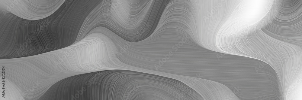 Aufkleber modern designed horizontal banner with gray gray, light gray and silver colors. dynamic curved lines with fluid flowing waves and curves