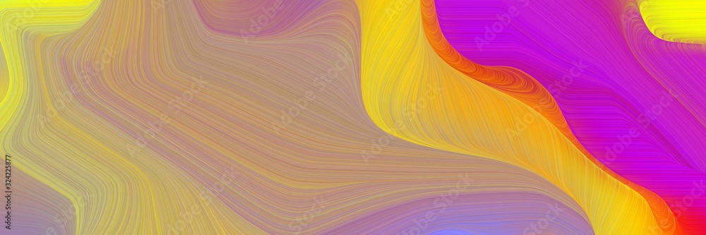 Poster moving banner with rosy brown, dark orchid and golden rod colors. dynamic curved lines with fluid fl