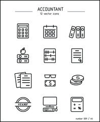 Vector images on the theme of accountant and bookkeeping.