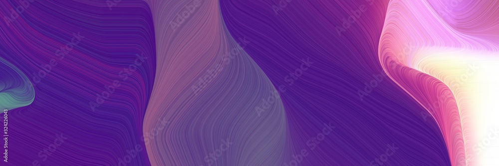Leinwandbilder dynamic designed horizontal header with dark slate blue, pastel pink and pale violet red colors. dynamic curved lines with fluid flowing waves and curves