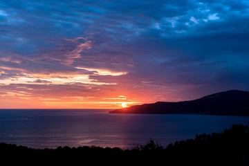 sunset over the sea
