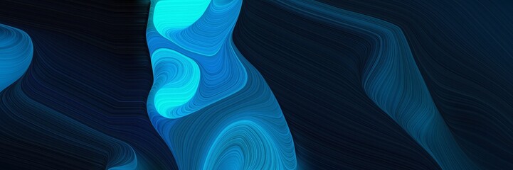 moving header with very dark blue, dark turquoise and strong blue colors. dynamic curved lines with fluid flowing waves and curves