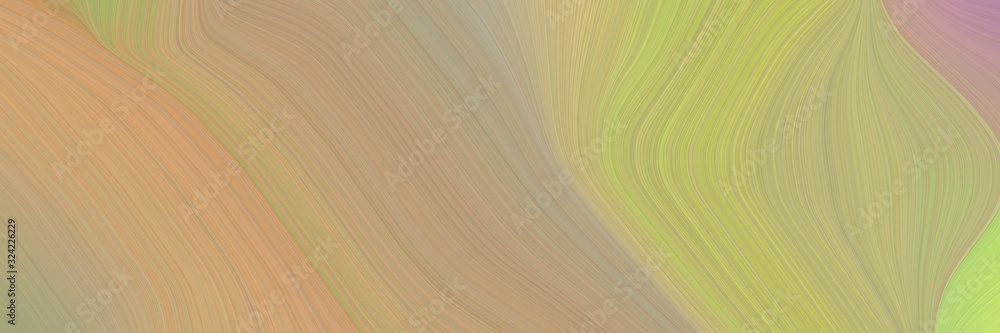 Poster dynamic horizontal header with dark khaki, rosy brown and dark salmon colors. dynamic curved lines with fluid flowing waves and curves