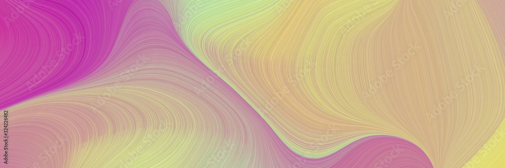 Aufkleber moving horizontal header with tan, mulberry  and pale violet red colors. dynamic curved lines with fluid flowing waves and curves