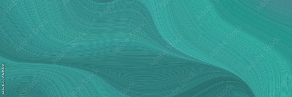 Poster dynamic banner design with blue chill, light sea green and teal green colors. dynamic curved lines w
