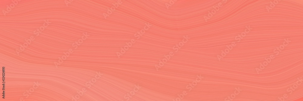 Aufkleber dynamic designed horizontal banner with salmon, pastel red and light salmon colors. dynamic curved lines with fluid flowing waves and curves