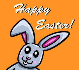 Happy Stylized Easter Bunny Card