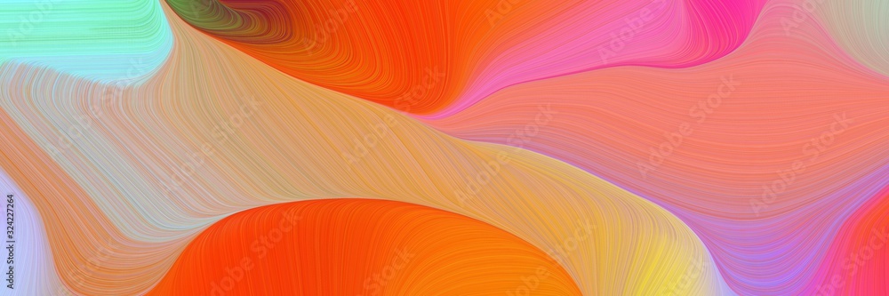 Poster artistic banner design with salmon, dark salmon and light steel blue colors. dynamic curved lines wi