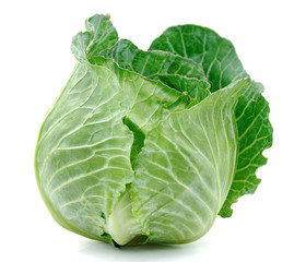 Fototapeta premium Green cabbage isolated on white background