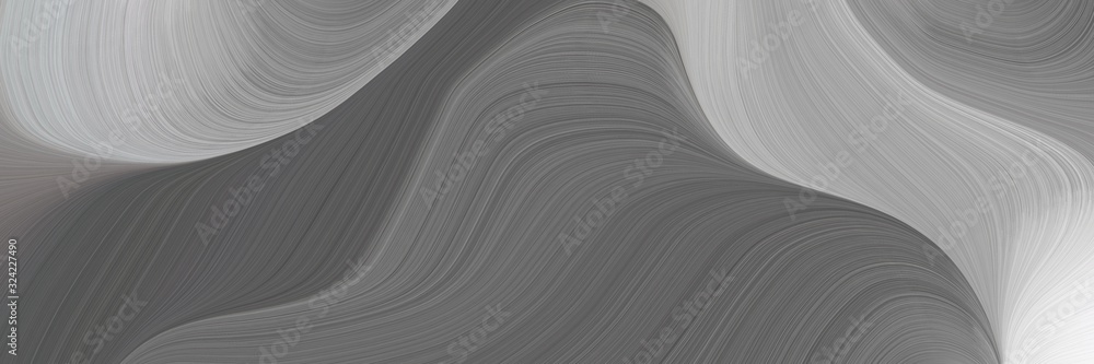 Aufkleber decorative horizontal banner with dim gray, pastel gray and dark gray colors. dynamic curved lines with fluid flowing waves and curves