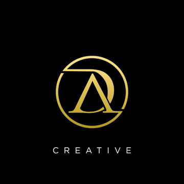 da or ad circle logo design vector