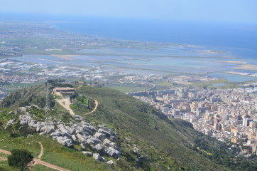 Trapani view from Erice, Sicily, Italy