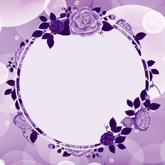 Background design with purple flowers