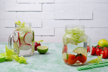 Infused water with vegetables