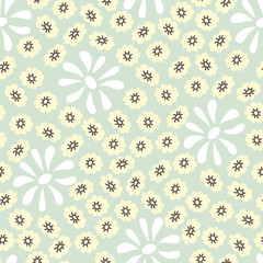 Cute Small Summer Flowers Vector Seamless Pattern