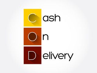 COD - Cash On Delivery acronym, business concept background