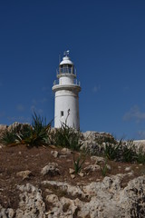 Fototapeta na wymiar Latarnia morska Paphos Cypr