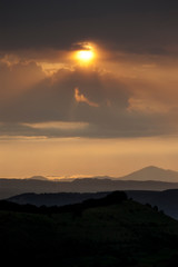 sunset sky colorful landscape