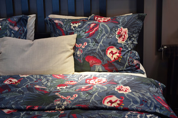 Beautiful bed linen.The design of the bed.