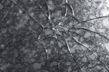 Abstract texture of a broken glass