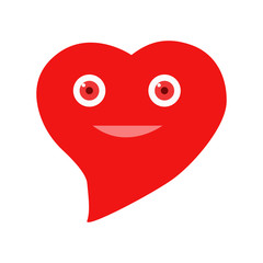 Vector heart face of outline hand drawn heart icon. Illustration for your graphic design.