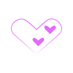 Vector heart of outline hand drawn heart icon. Illustration for your graphic design.