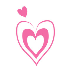 Vector heart of outline hand drawn heart icon. Illustration for your graphic design.